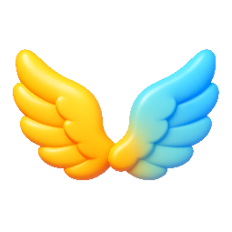 wings stylized as shiny