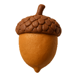 acorn stylized as claymation