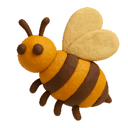 bee stylized as claymation