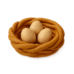 bird-nest stylized as claymation
