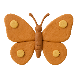 butterfly stylized as claymation