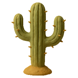 cactus stylized as claymation