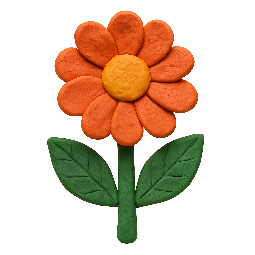 flower stylized as claymation