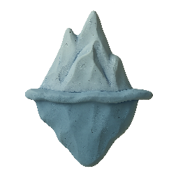 iceberg stylized as claymation