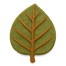 leaf stylized as claymation
