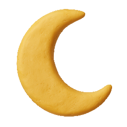 moon stylized as claymation