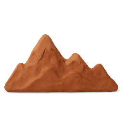 mountain-silhouette stylized as claymation