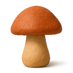 mushroom stylized as claymation