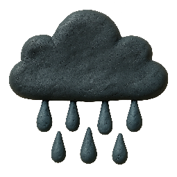 rain-cloud stylized as claymation
