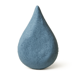 rain-droplet stylized as claymation