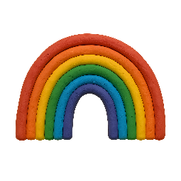 rainbow stylized as claymation