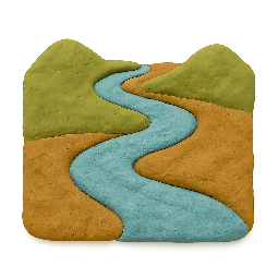 river stylized as claymation