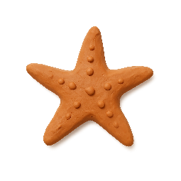 starfish stylized as claymation
