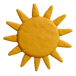 sun stylized as claymation