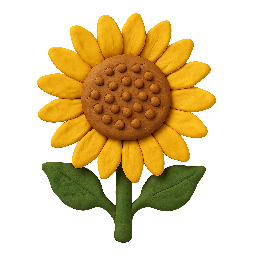 sunflower stylized as claymation