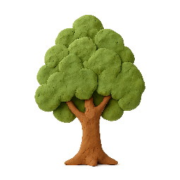 tree stylized as claymation