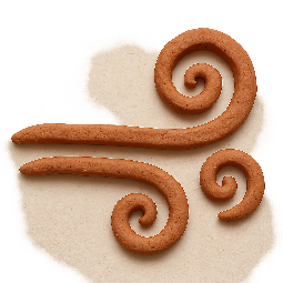 wind-swirl stylized as claymation
