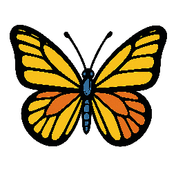butterfly stylized as comic
