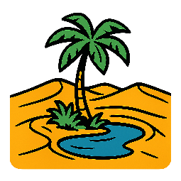 desert-oasis stylized as comic