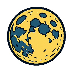 full-moon stylized as comic