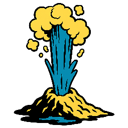 geyser stylized as comic