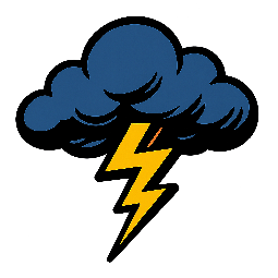 lightning-cloud stylized as comic