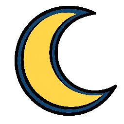 moon stylized as comic