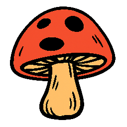 mushroom stylized as comic