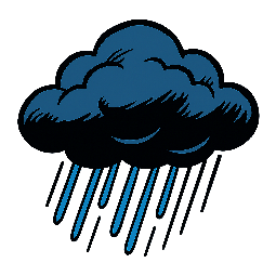 rain-cloud stylized as comic