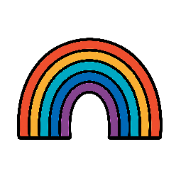 rainbow stylized as comic