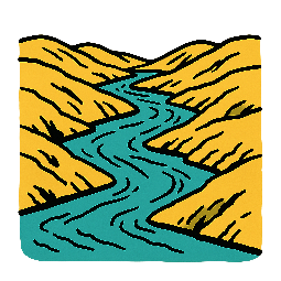 river stylized as comic