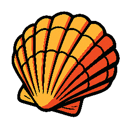 seashell stylized as comic