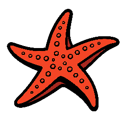 starfish stylized as comic
