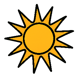 sun stylized as comic