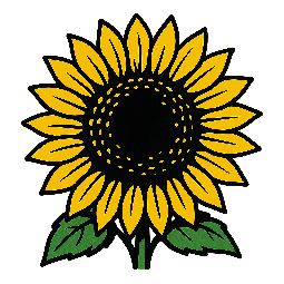 sunflower stylized as comic