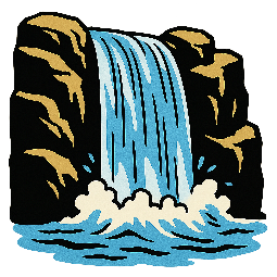 waterfall stylized as comic