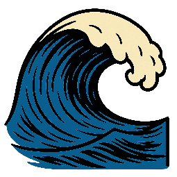 wave stylized as comic