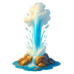 geyser stylized as digital