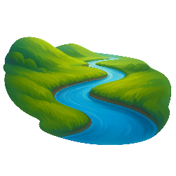 river stylized as digital