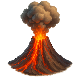 volcano stylized as digital