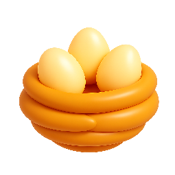 bird-nest stylized as shiny