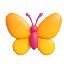 butterfly stylized as shiny
