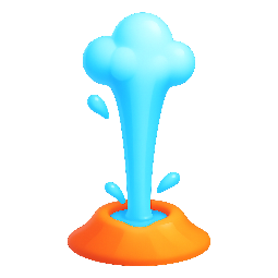 geyser stylized as shiny