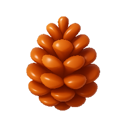 pinecone stylized as shiny