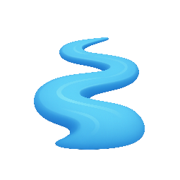river stylized as shiny