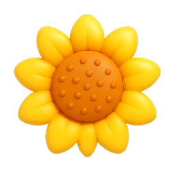 sunflower stylized as shiny