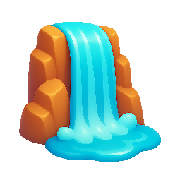 waterfall stylized as shiny