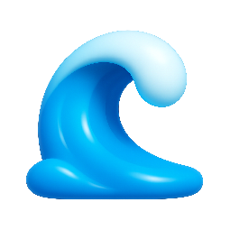 wave stylized as shiny