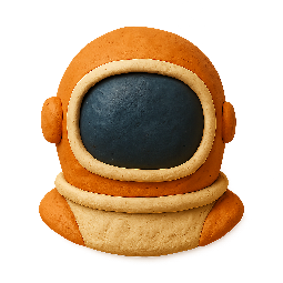 astronaut-helmet stylized as claymation