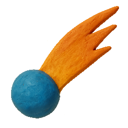 comet stylized as claymation